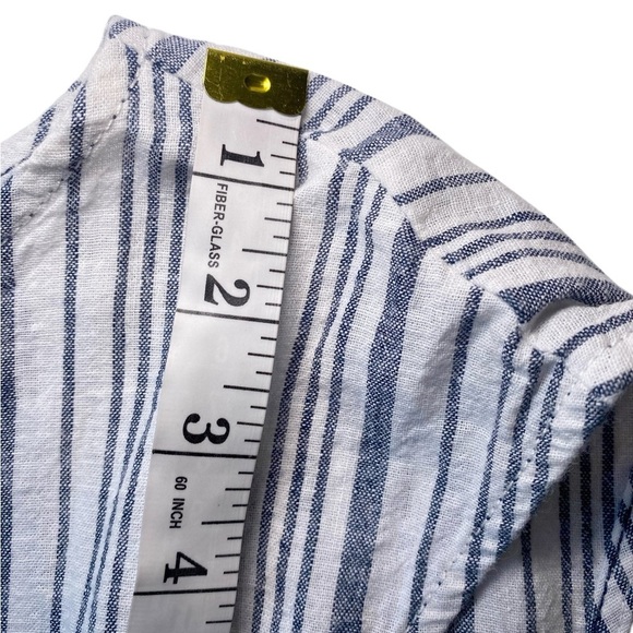 Max Studio Denim/Gray and White Striped Blouse - Picture 11 of 13
